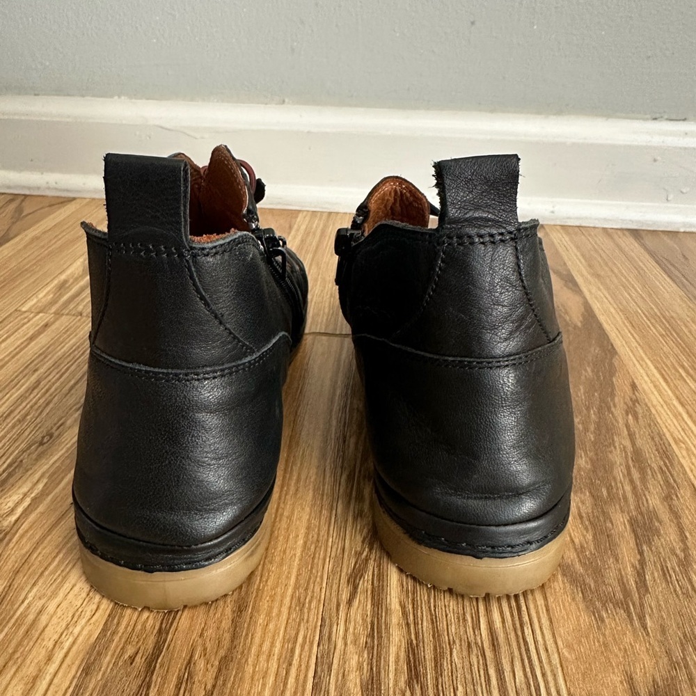 Lemon N Lime Women Black Leather Flat Ankle Boots Flexible Size 38 - Picture 5 of 10